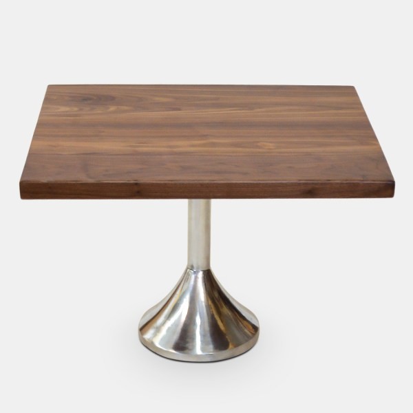 Side Table Walnut Planks  Polished Aluminum Base   Transitional   Side Tables And End Tables   by Rotsen Furniture  Houzz