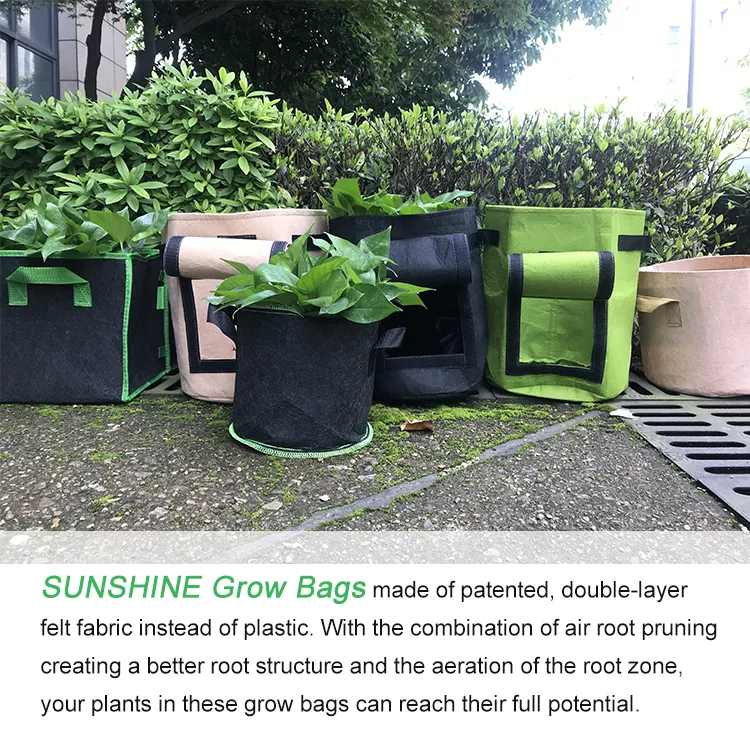 5 gallon felt growing bag garden supplies wholesale price garden vegetable plant fabric pots tomato potato grow bags