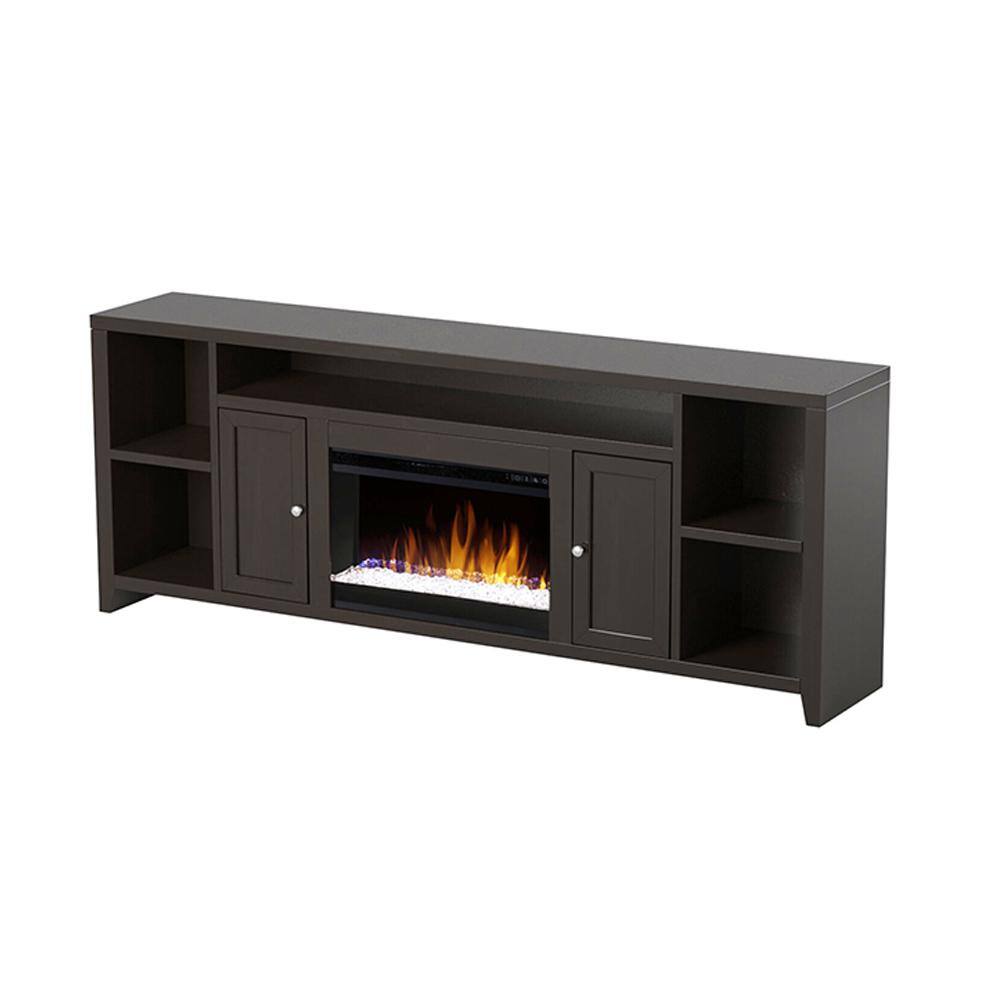 Bridgevine Home 84 in. Fully Assembled Mocha TV Stand with Electric Fireplace Fits TV's up to 90 in. UL5284.MOC