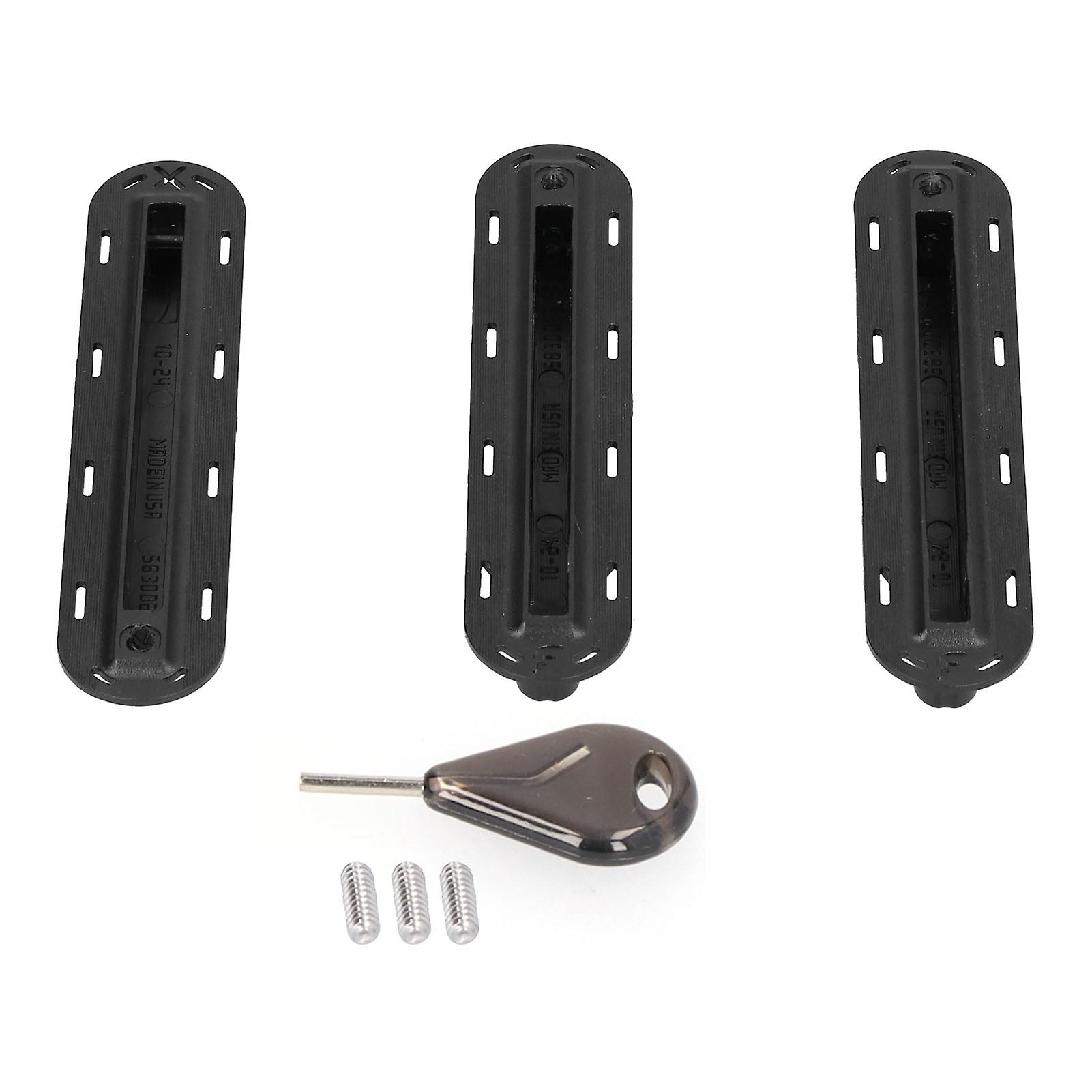 3pcs/set Surfboard Rudder Groove Plastic Finned Box Plug Fin Plug Base With Screwsblack