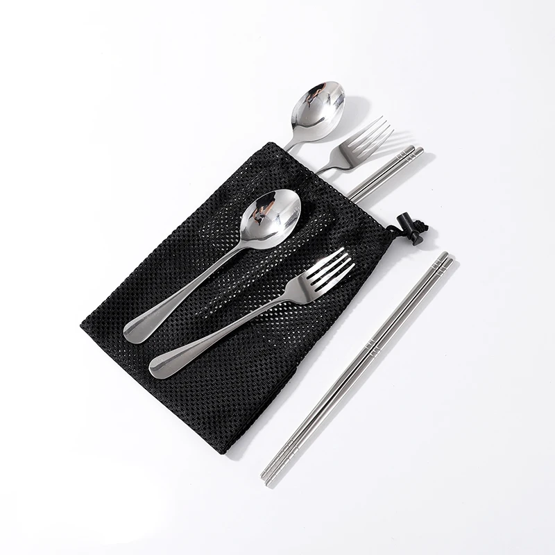 Customized Portable Kitchen Camping Flatware Set 6 Pcs Spoon Fork Chopsticks Cutlery Set Camping Set Outdoor Suppliers