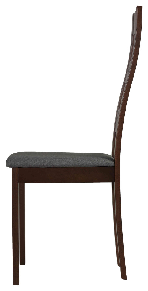 Cortesi Home Cuadro Dining Chair in Charcoal Fabric  Walnut  Set of 2   Transitional   Dining Chairs   by CozyStreet  Houzz