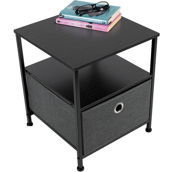 Nightstand 1-Drawer Shelf Storage Bedroom Furniture and End Table Chest - - 26062243