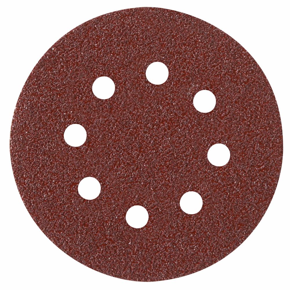 5 pc. 40 Grit 5 In. 8 Hole Hook-And-Loop Sanding Discs