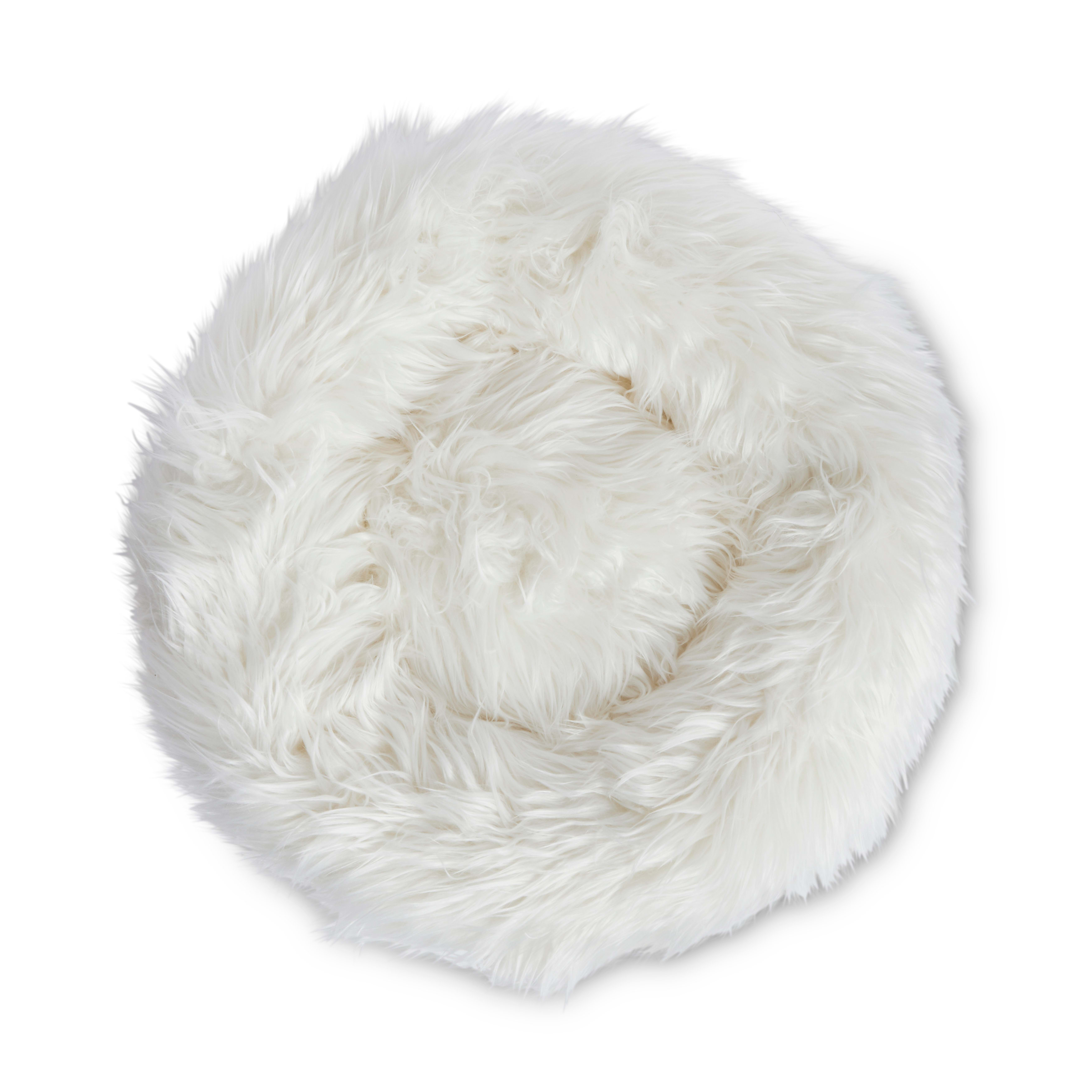 EveryYay Snooze Fest Grey Faux Fur Donut Cat Bed， 18