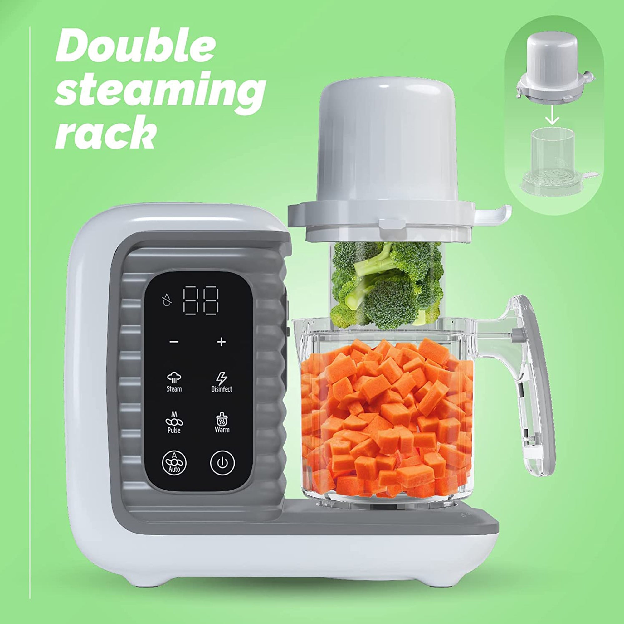 Children of Design 8-in-1 Baby Food Maker, Steamer, Blender, Masher, Formula & Bottle Warmer, Processor and Puree Machine, Gray