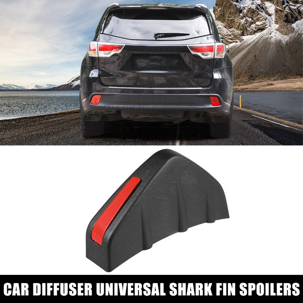 Unique Bargains Car Universal Shark Fin Spoilers Balck Red Cover 4 Pcs