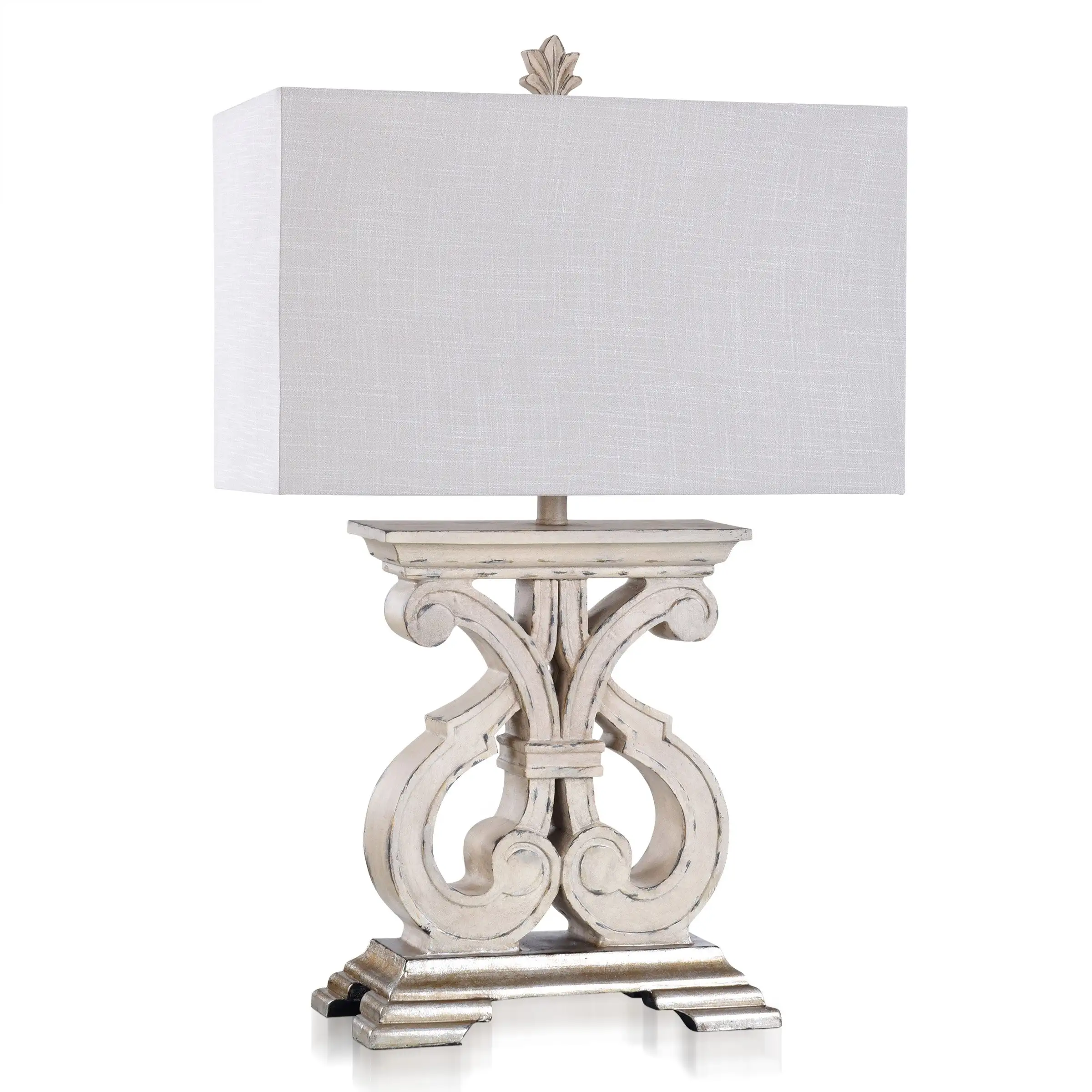 Indra - Traditional Table Lamp - Tuscana Cream - White Shade