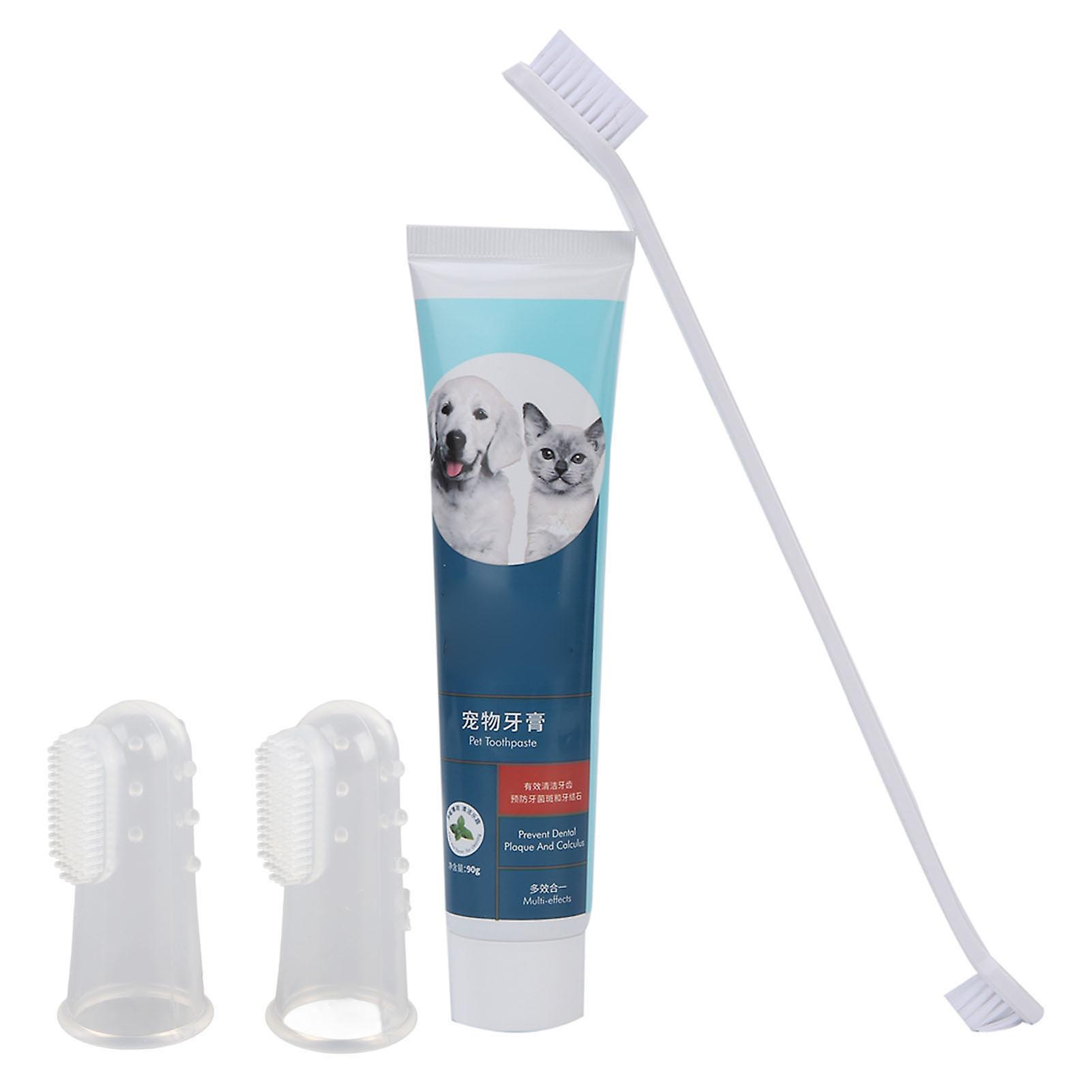 Pet Oral Cleaning Supplies Toothpaste Toothbrush Dog Accessories Eliminate Pet Bad Breathfresh Mint Flavor