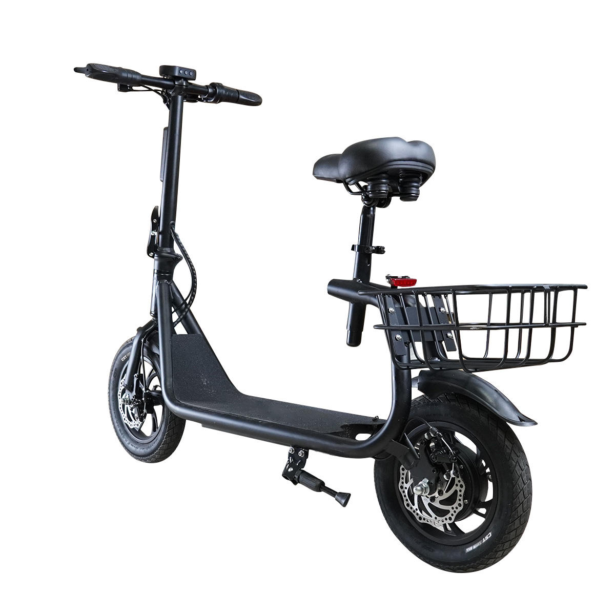 Hot Selling Electric Bike Basket  Wholesale 350W Outdoor Cycling Foldable E Scooter with Good Quality Tail Light