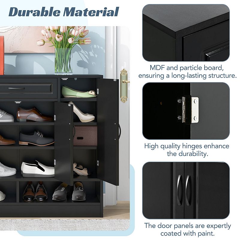 Merax Modern Shoe Cabinet with Adjustable Shelves