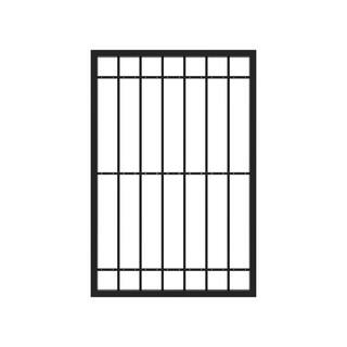 Fortress Building Products 4.25 ft. W x 6.25 ft. H Estate Gloss Black Steel Gate 640122