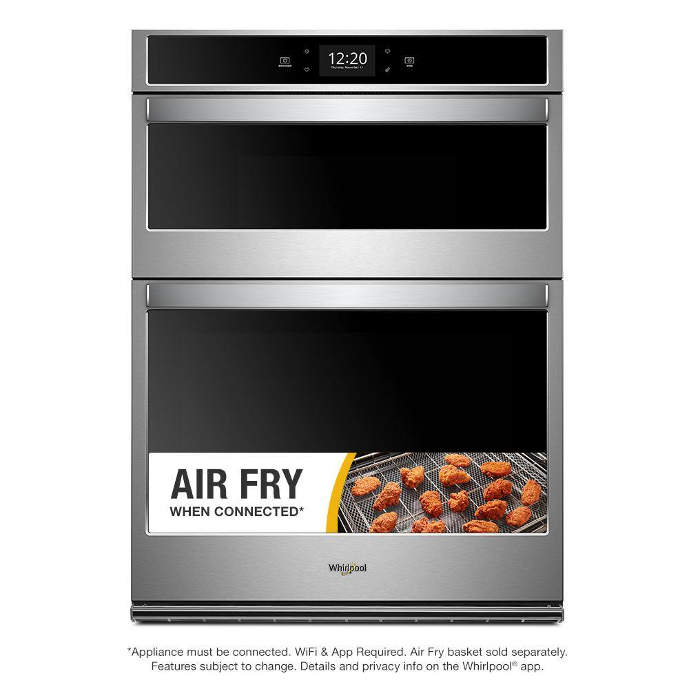 Whirlpool 27 in. Electric Smart Convection Wall Oven with Touchscreen and Air Fry When Connection in Stainless Steel WOC75EC7HS