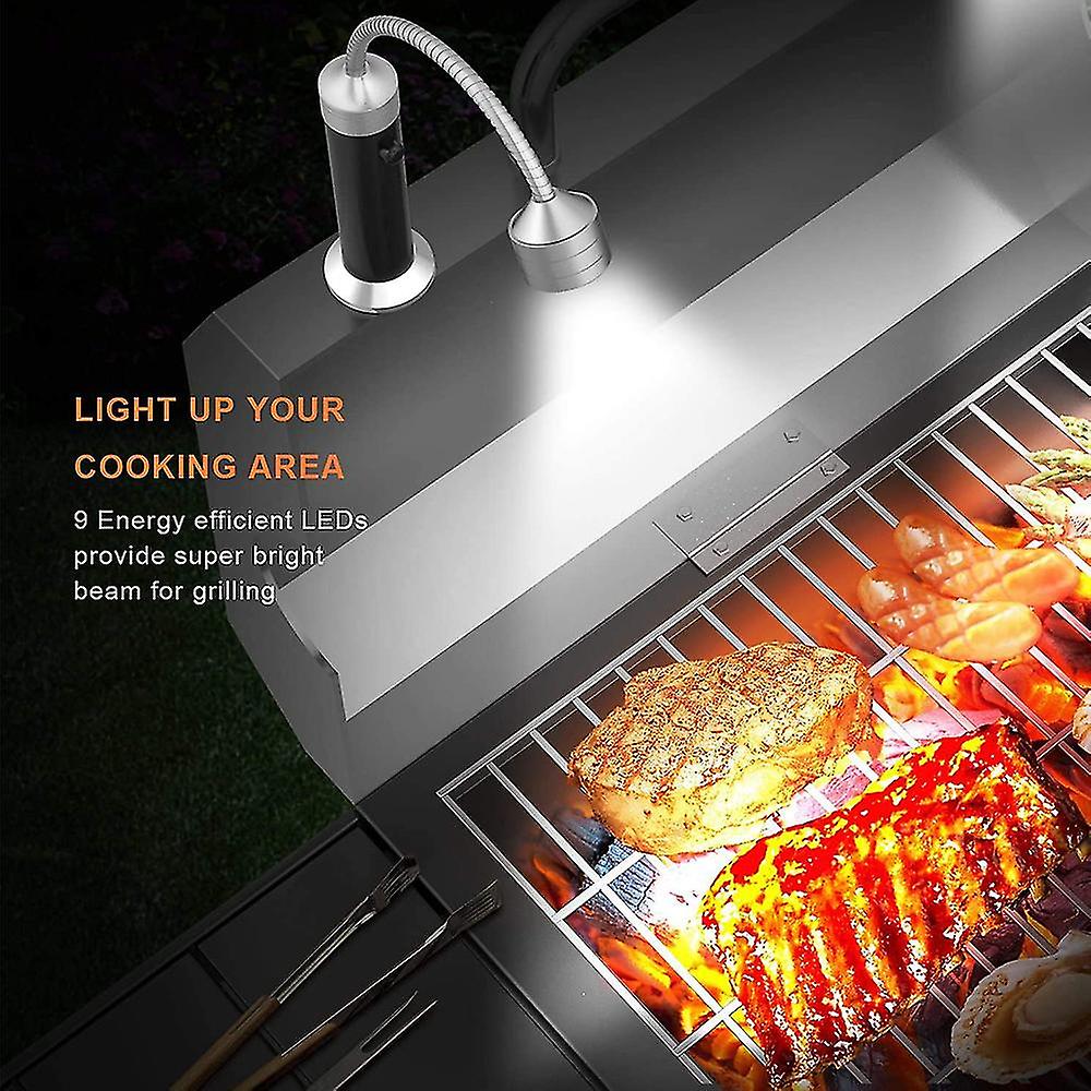 2pcs Grill Light， Magnetic Grill Lamp Grill Lighting On Both Sides， 9 Leds Bbq Light Set Outdoor Grill Lights Bbq Grill Accessories， Battery Operated