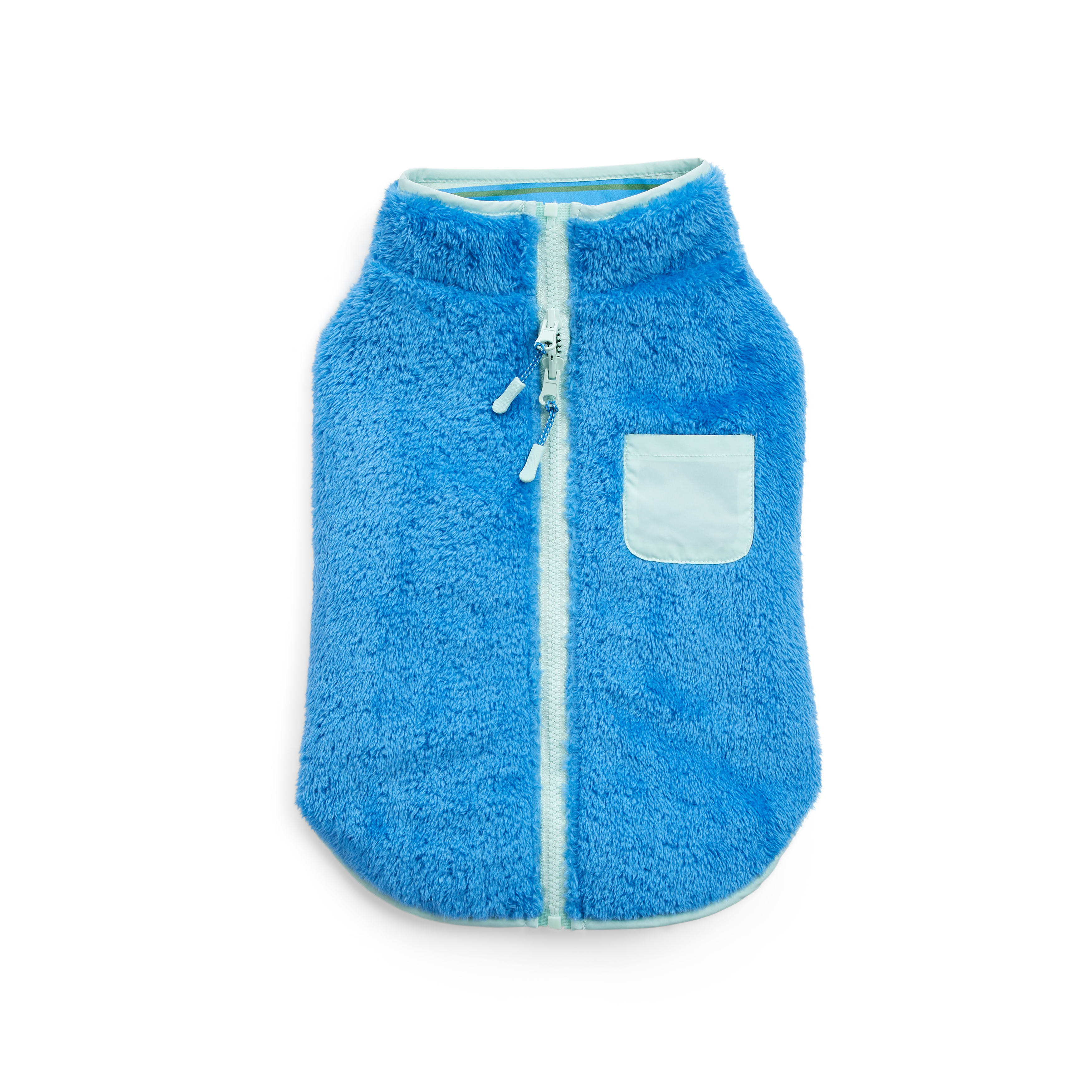 YOULY Blue Reversible Stripe Pet Jacket， XX-Small