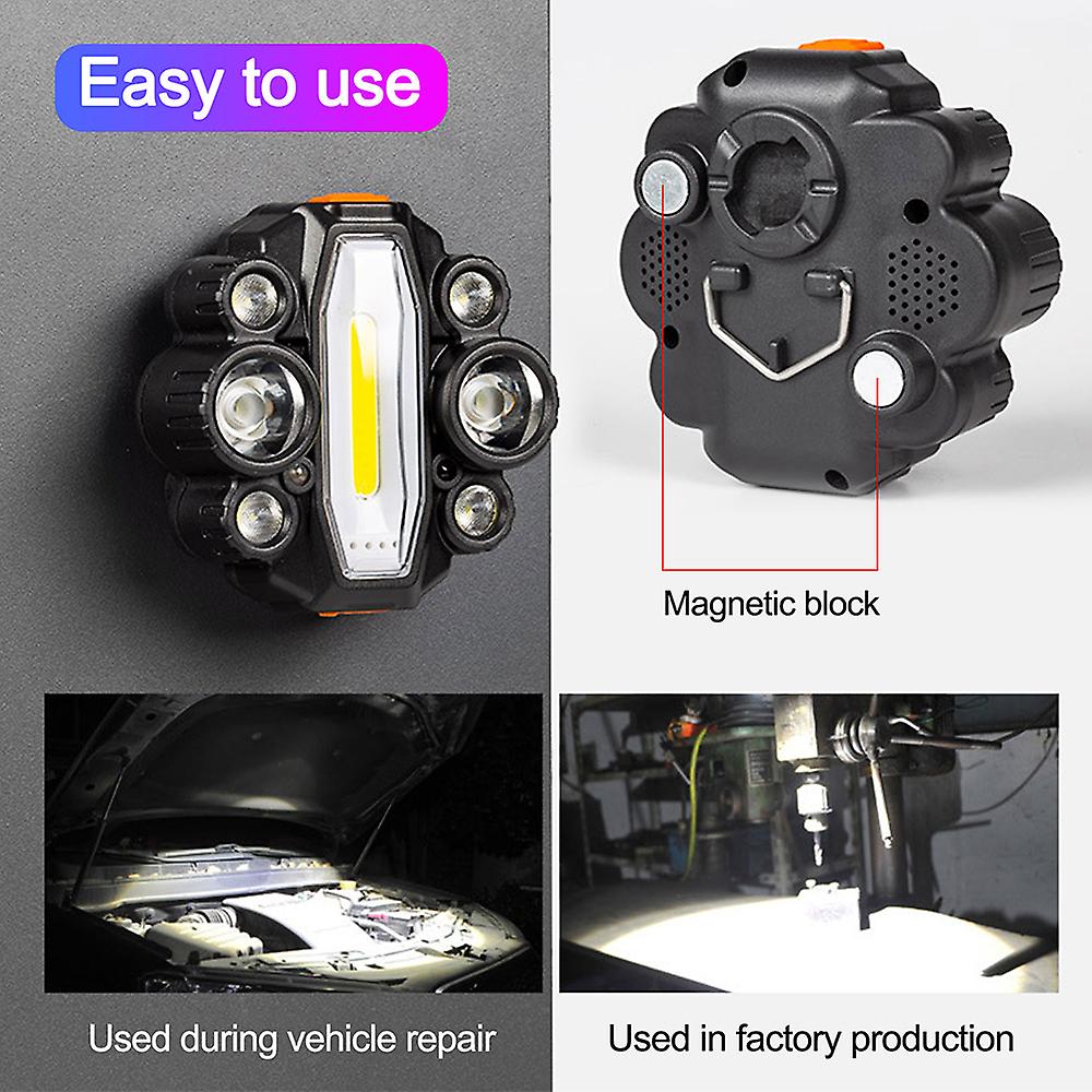 Waterproof Usb Front Bike Headlight 2 In 1 Cycling Light Smart Sensor Outdoor Camping Fishing Headlamp With Power Display