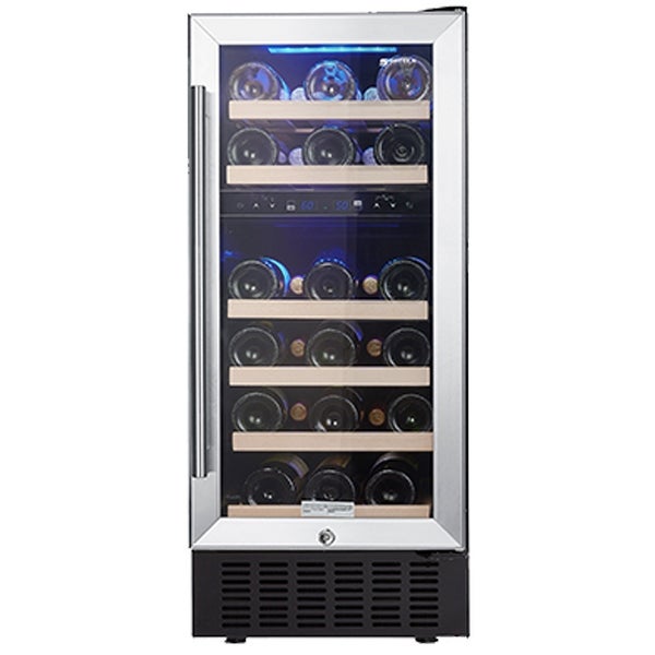 15 Inch Wine Cooler Refrigerators 28 Bottle Fast Cooling Low Noise Wine Fridge with Professional Compressor