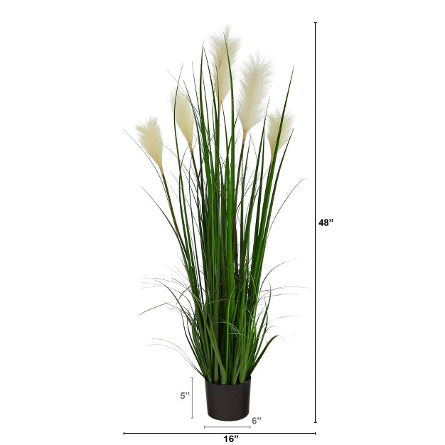 Nearly Natural 4-ft Plum Grass Artificial Plant