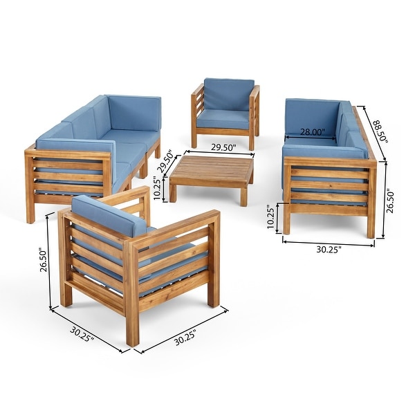 Oana Outdoor 8seat Acacia Sofa and Club Chair Set by Christopher Knight Home