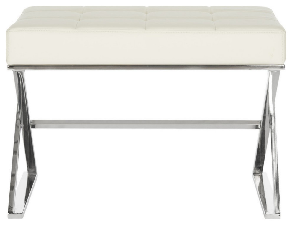 Channa Ottoman  Creme   Contemporary   Footstools And Ottomans   by Rustic Home Furniture Deco  Houzz