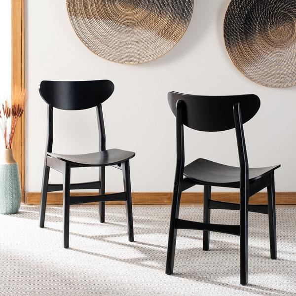 Massell Retro Dining Chair Set of 2 Black   Midcentury   Dining Chairs   by Virgil Stanis Design  Houzz