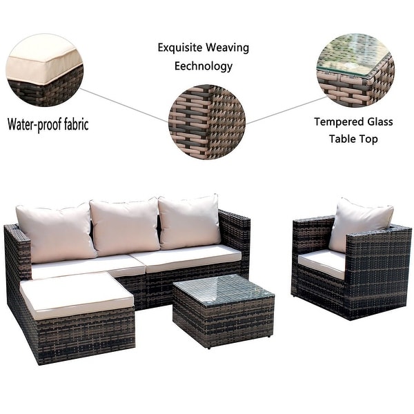 4piece Rattan Wicker Patio Furniture Set