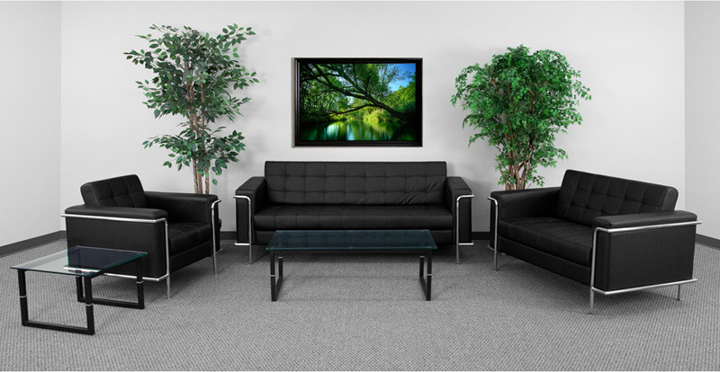 HERCULES Lesley Series Reception Set in Black LeatherSoft   Modern   Living Room Furniture Sets   by Furniture East Inc.  Houzz