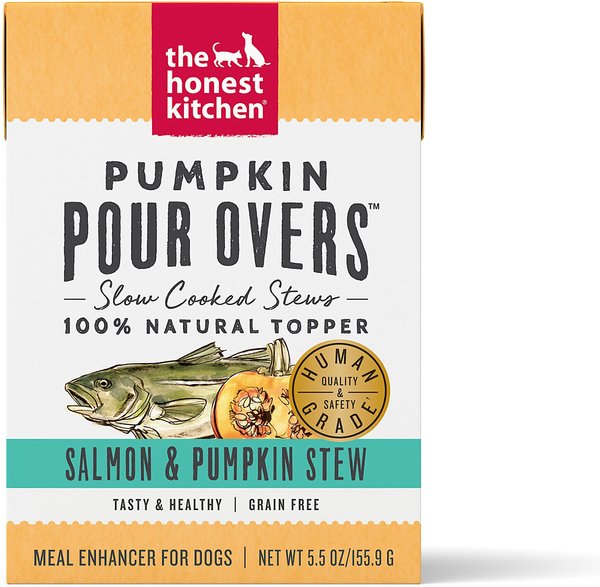 The Honest Kitchen Pumpkin POUR OVERS Salmon and Pumpkin Stew Wet Dog Food Topper