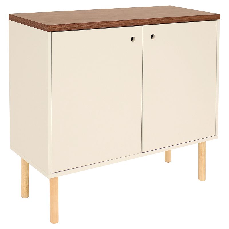 Sunnydaze Mid-Century Modern 2-Door Accent Buffet Cabinet