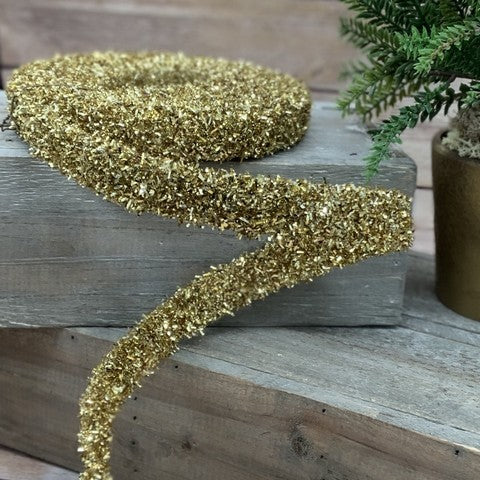 1 X 3YD Gold Tinsel Garland Ribbon