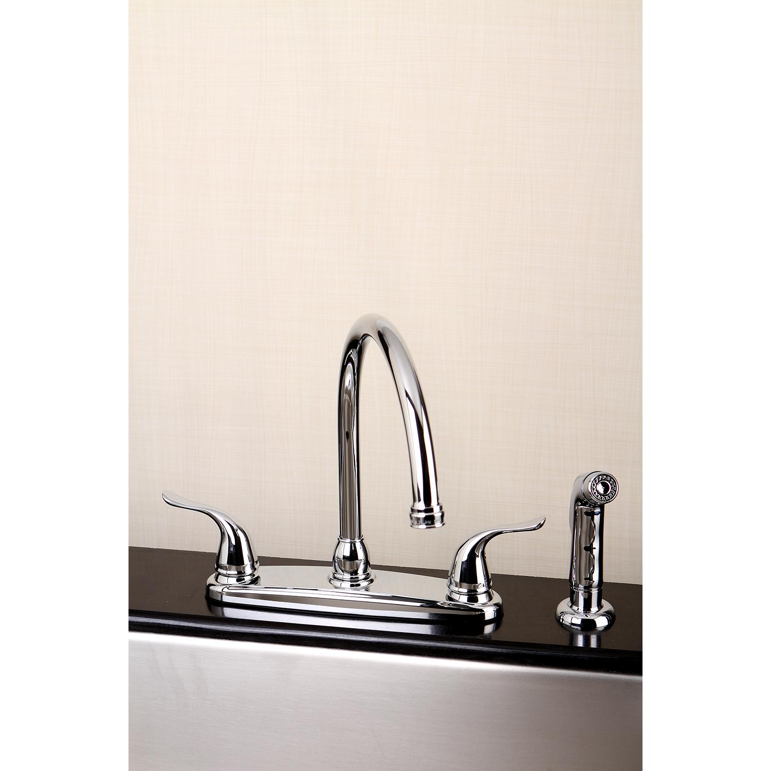 Kingston Brass FB2791YLSP Centerset Kitchen Faucet， Polished Chrome