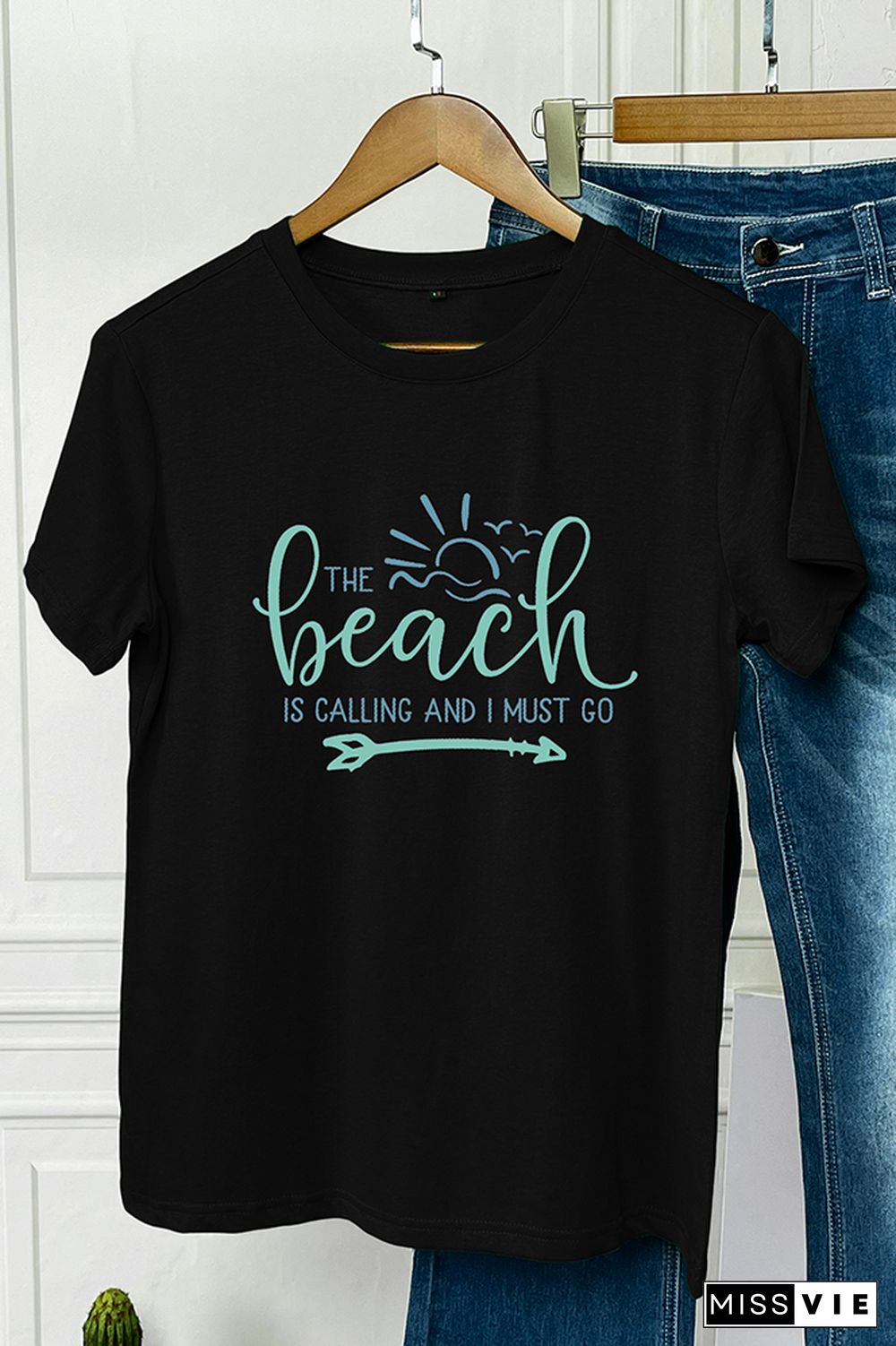 The Beach Is Calling And I Must Go Short Sleeve Graphic Tee Wholesale