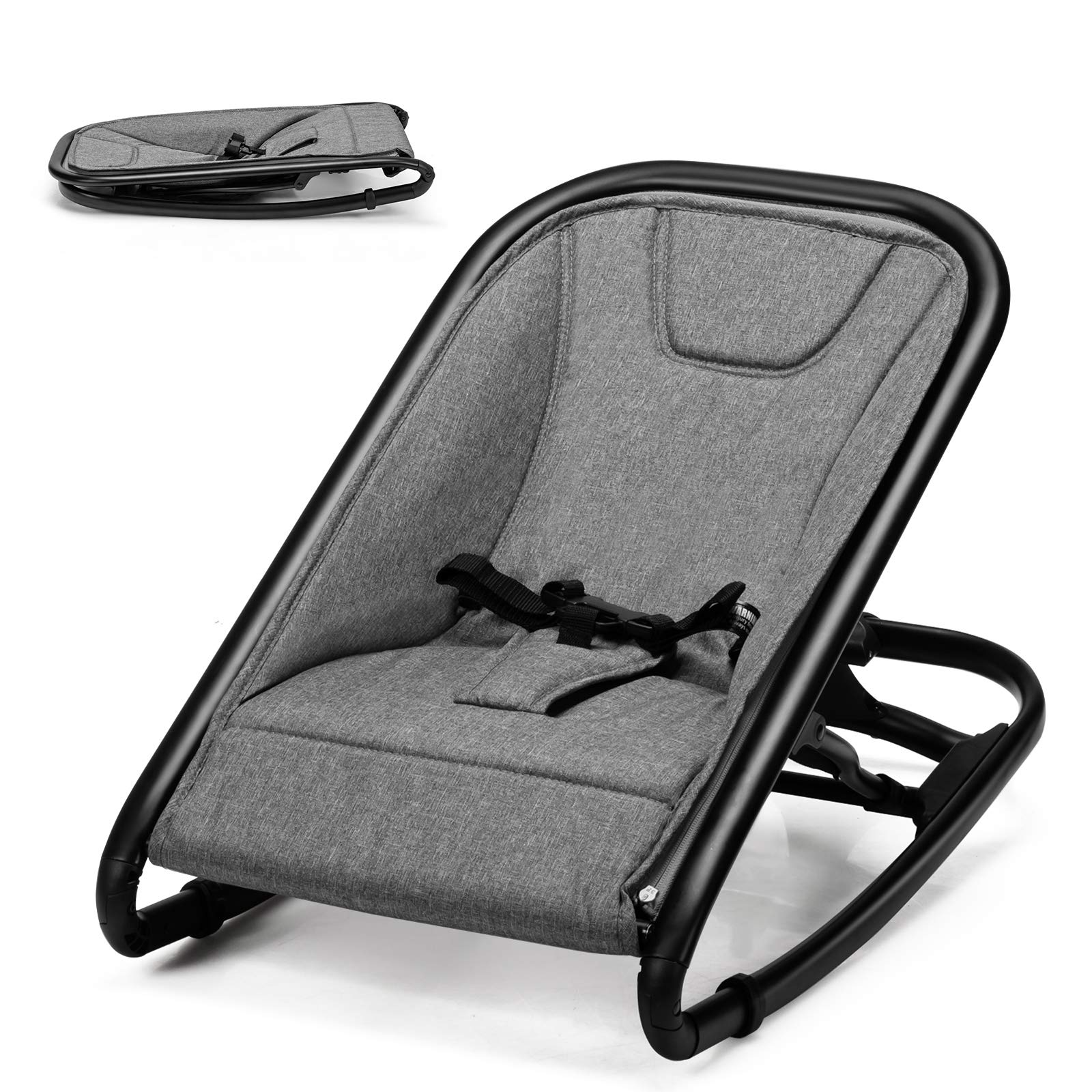 BABY JOY 2 in 1 Baby Rocker, Portable Baby Bouncer Seat w/ 2 Adjustable Recline Positions