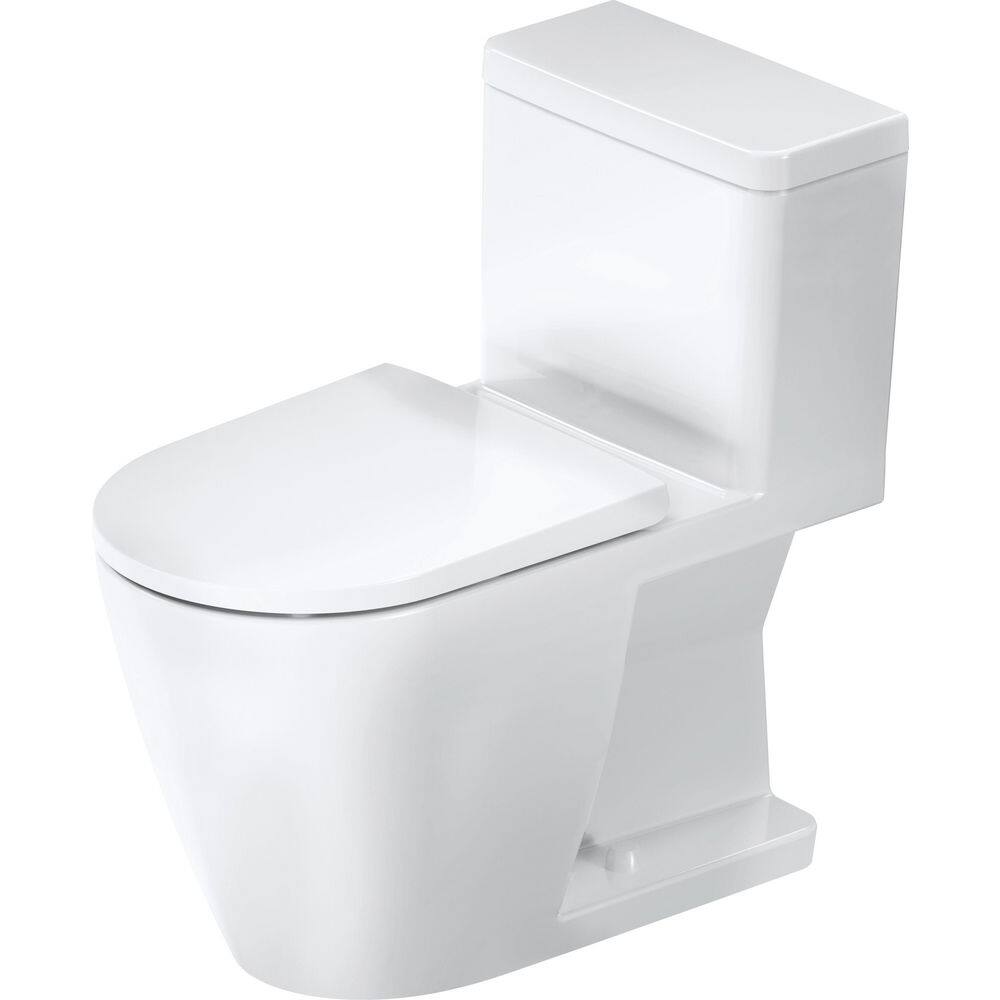 Duravit D-Neo 1-piece 1.28 GPF Single Flush Round Toilet in. White Seat Not Included 20080100U3