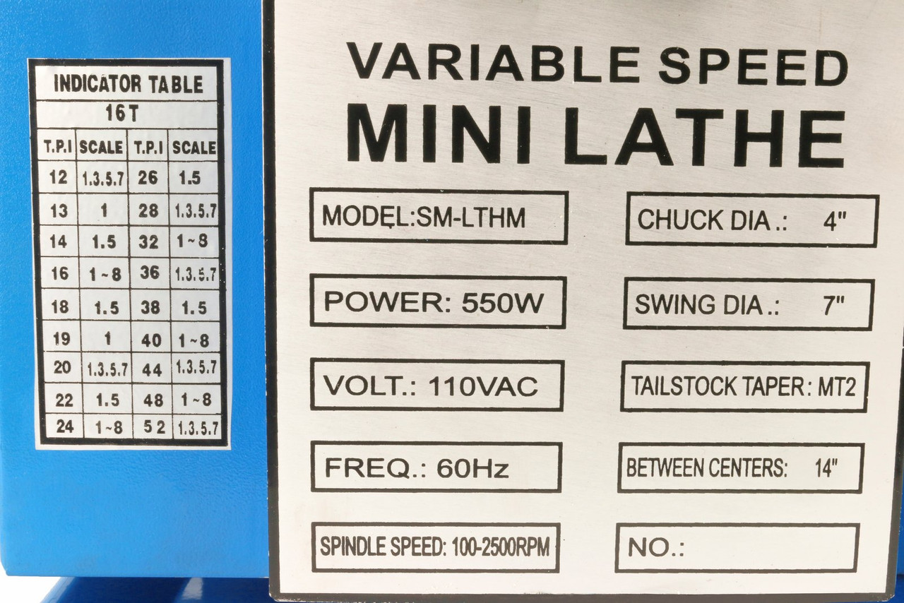 Erie Tools 550W 7 x 14 Bench Top Digital Readout Mini Metal Lathe