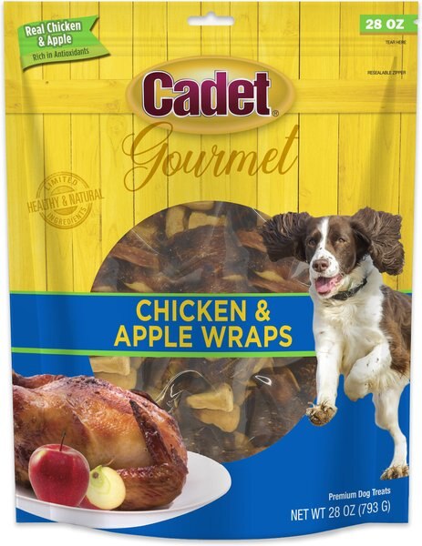 Cadet Gourmet Chicken and Apple Wrapped Dog Treats， 28-oz bag