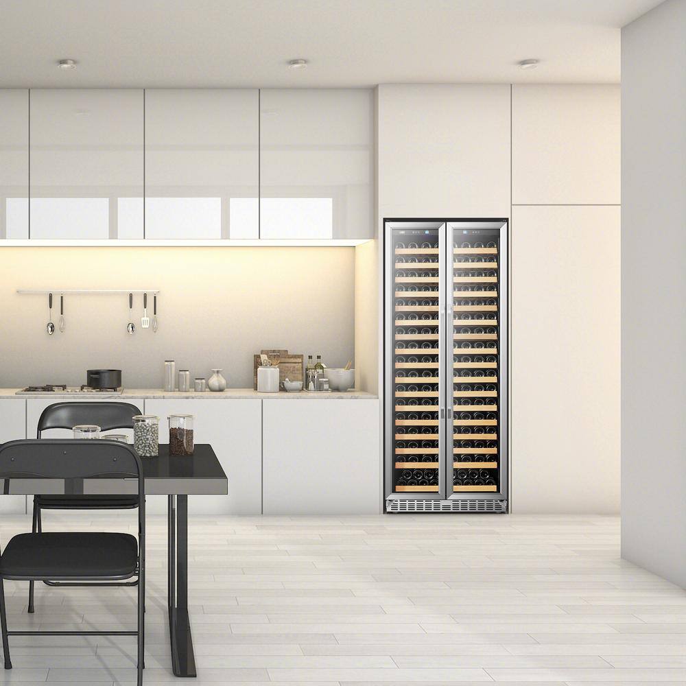 LANBO Single Zone 32 in. 289-Bottle Wine Cooler in Stainless Steel LW328SD