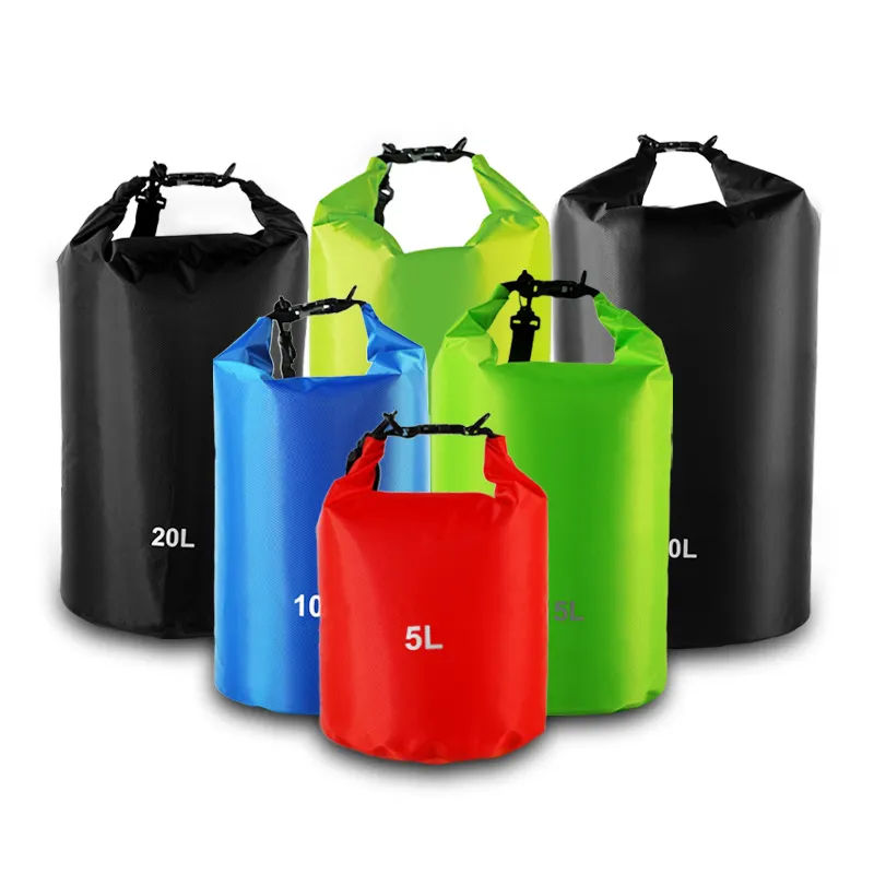 Custom Camping Hiking 5L 10L 20L 30L PVC Sports Waterproof Dry Bag  Lightweight for Floating Boating travel