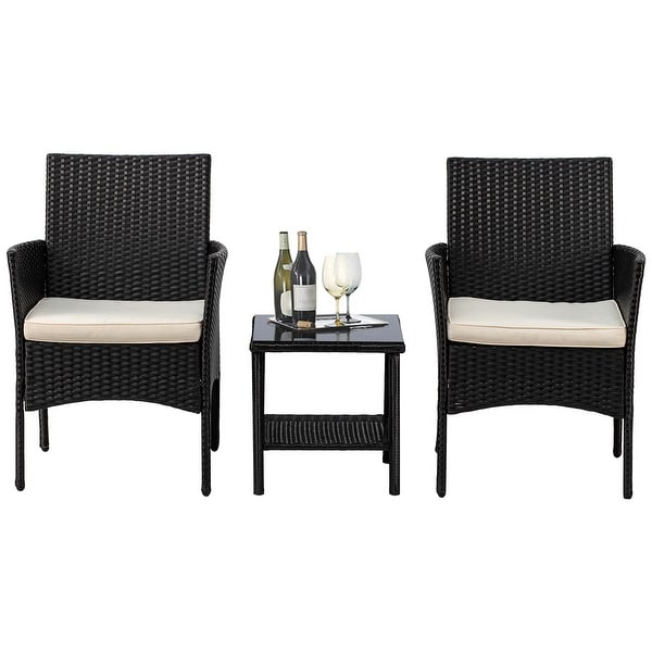 Rhine Modern 3Piece Rattan Outdoor Conversation Chair and Table Set by Furniture of America