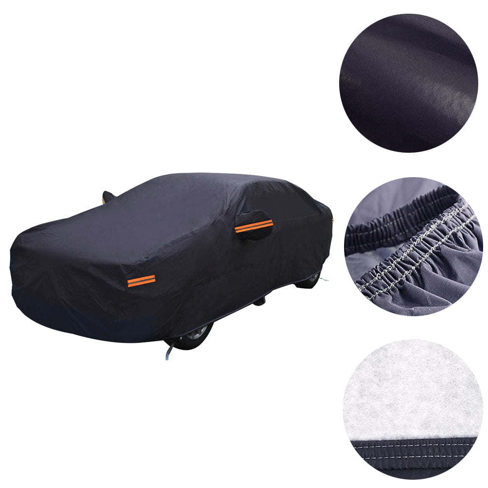 5 Layer Outdoor Car Cover Cotton Lining Breathable Waterproof Weather Protector for 186