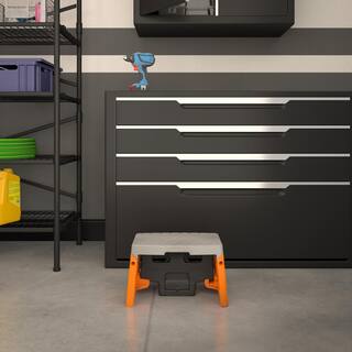 Cosco 1-Step Resin Molded Folding Step Stool Type 1A in Orange Black and Gray 11903BGO1E