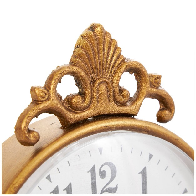 Metal Scroll Antique Style Clock Gold Olivia amp May