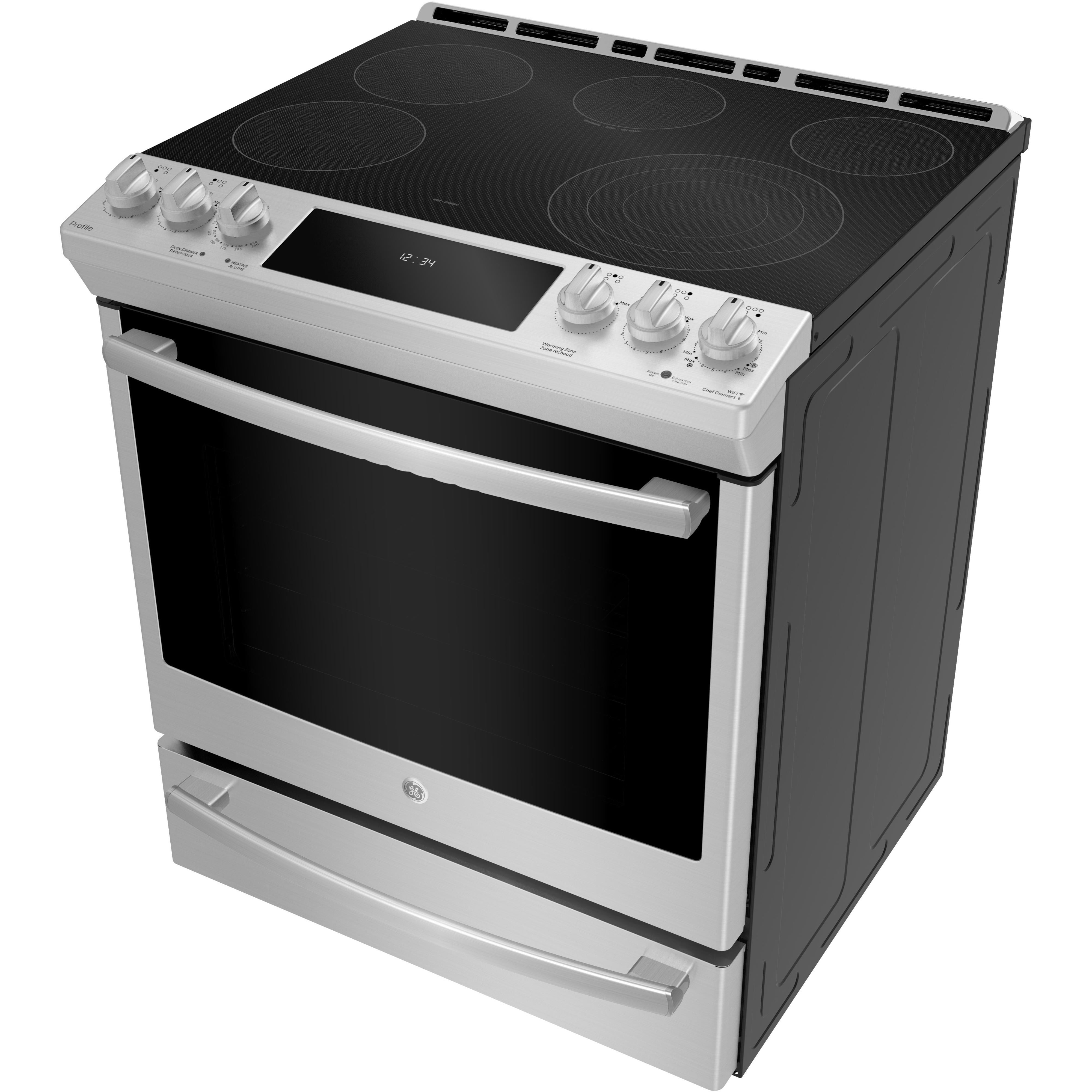 GE Profile 30-inch Slide-in Electric Range with True European Convection Technology PCS940YMFS