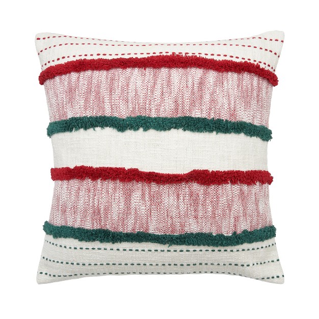 X 20 quot Benn Striped Tufted Texture Cotton Decorative Throw Pillow With Insert