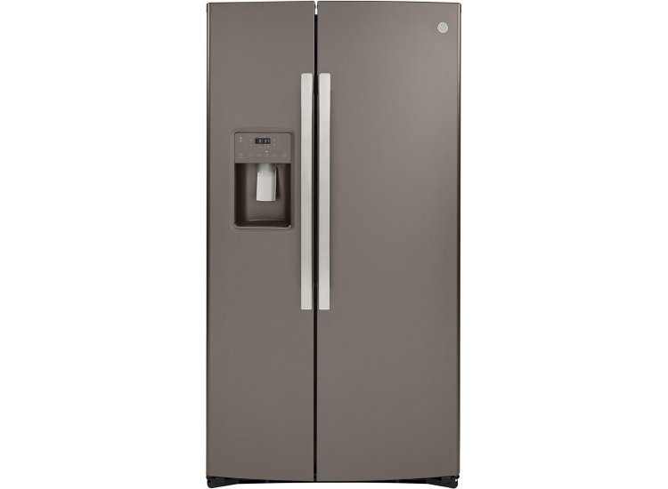 GE 21.8 Cu. Ft. Slate Counter-Depth Side-By-Side Refrigerator