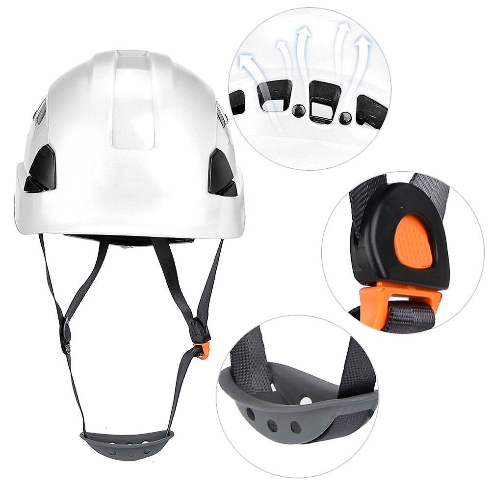 Outdoor Helmet Rock Safety Rappelling Gear Belay Device For Spelunking - High Strength And Comfortable[white]