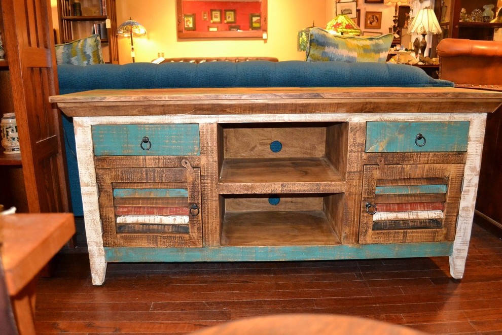 Reclaimed Solid Wood TV Console   Beach Style   Entertainment Centers And Tv Stands   by Crafters and Weavers  Houzz