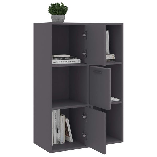 vidaXL Storage Cabinet Gray 23.6x11.6x35.4 Chipboard - - 31506755