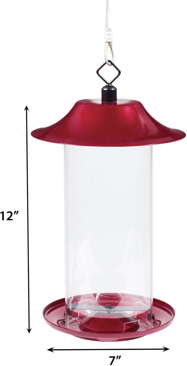 North States Crimson Dual Seed Bird Feeder， Red