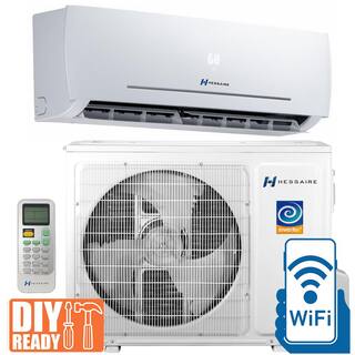 Hessaire DIY 22.5 SEER 12000 BTU Wi-Fi 1 Ton Ductless Mini Split Air Conditioner and Heat Pump Variable Speed Inverter - 115V H12E1